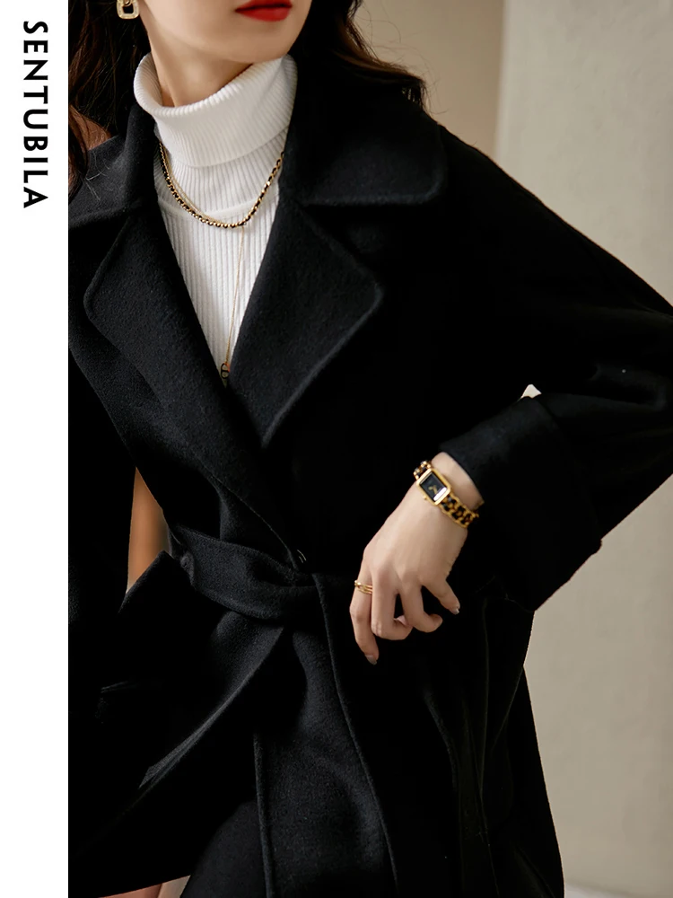 SENTUBILA Women Winter Wool Co - огляд і ціна Wool Coat Peacoat