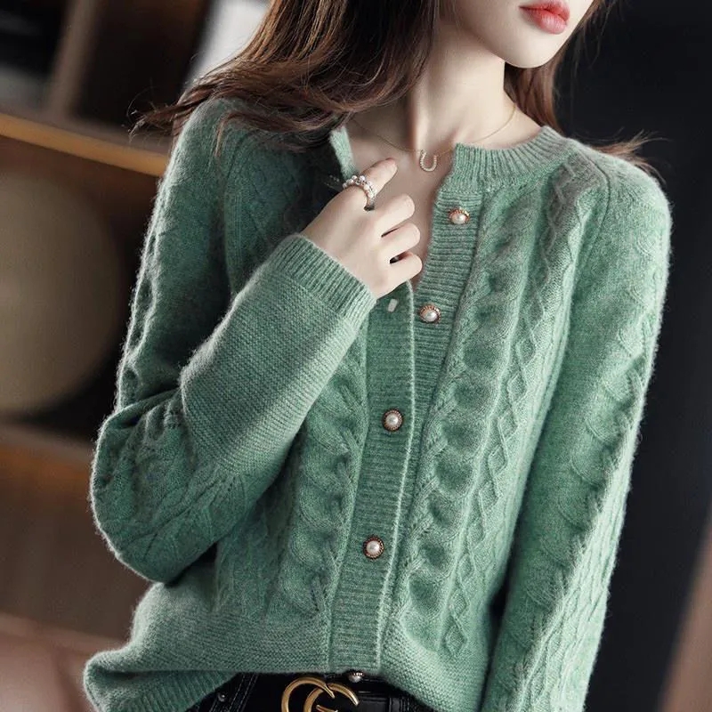 Vintage Knitted Cardigan Jacke - огляд і ціна Wool Coat Peacoat