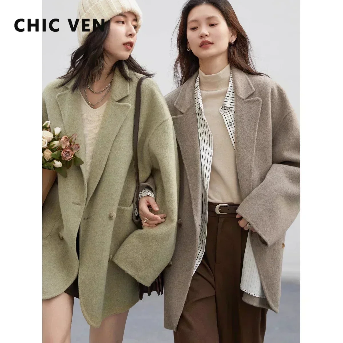 CHIC VEN Women's Woolen Coats  - огляд і ціна Wool Coat Peacoat