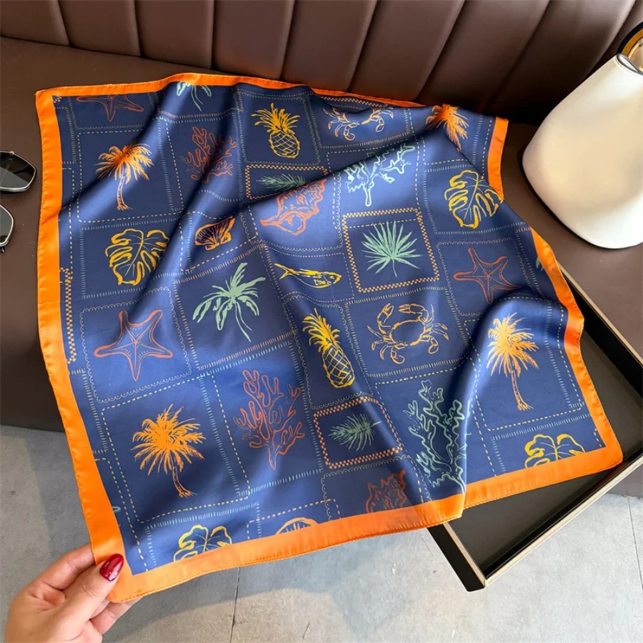 Blue Print Silk Square Scarf W - огляд і ціна Shawl Wrap Winter